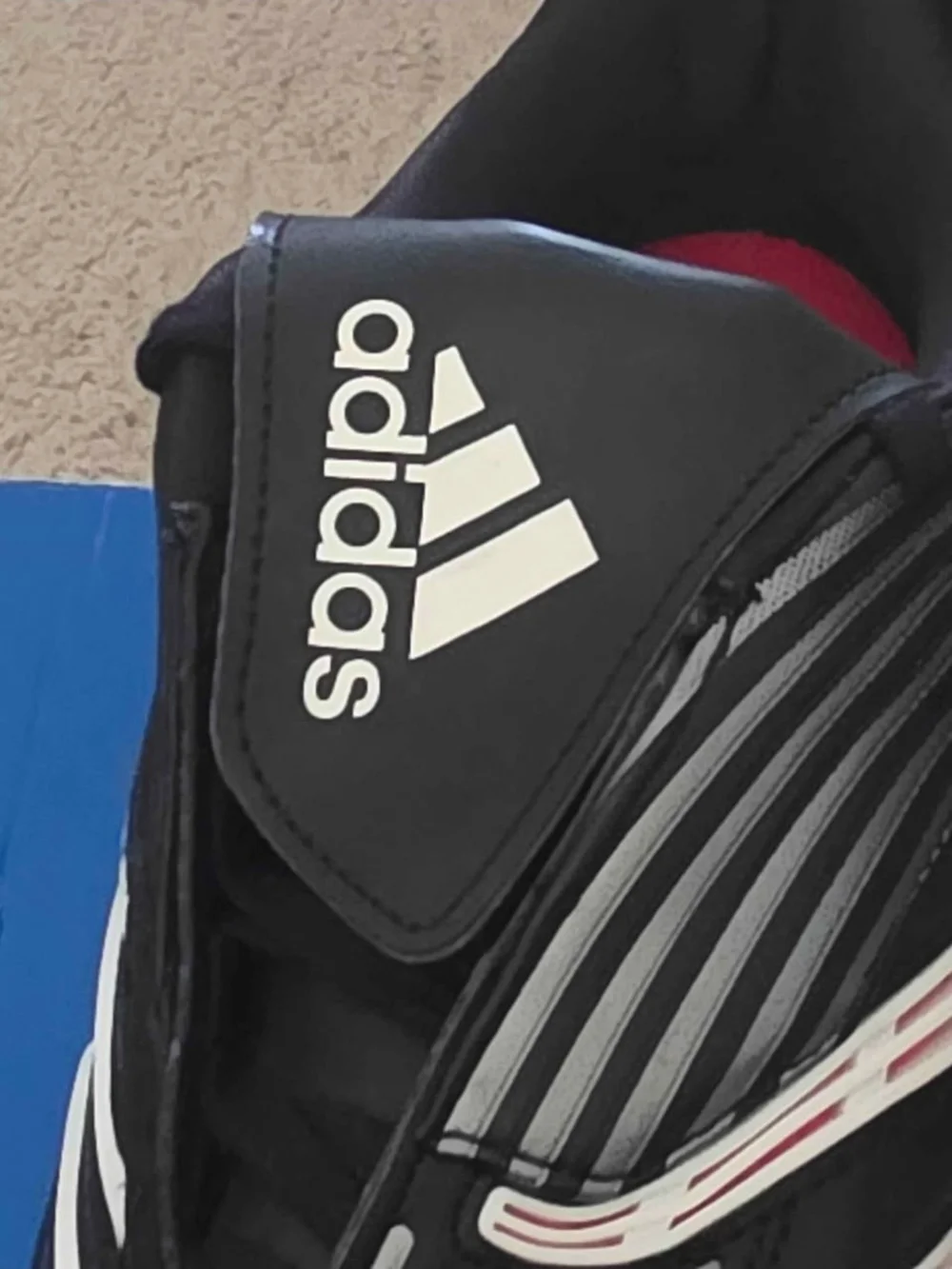 adidas Predator Sala Indoor Soccer Shoes - Black with White & Red Accents